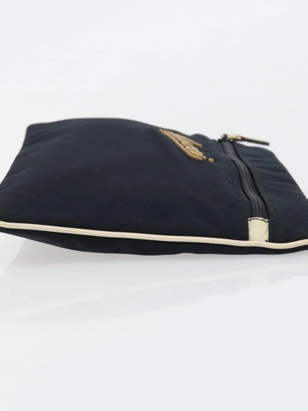 GUCCI Pouch Nylon Navy Silver Auth bs22200